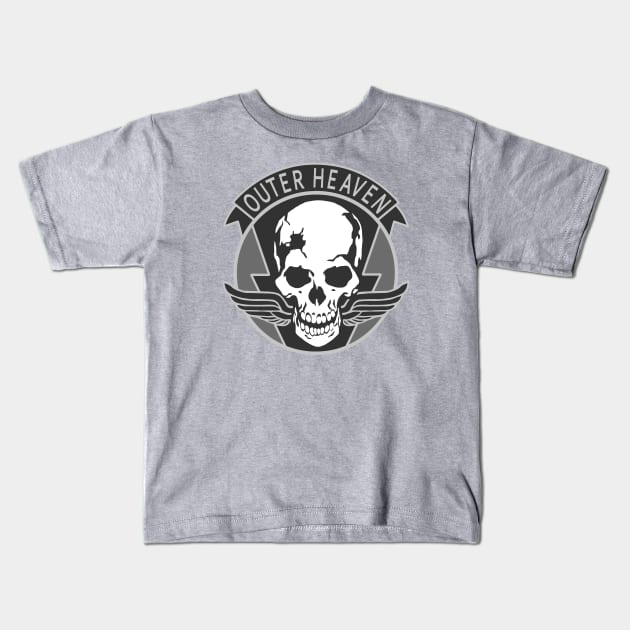 Metal Gear Solid - Outer Heaven logo Kids T-Shirt by JHughesArt